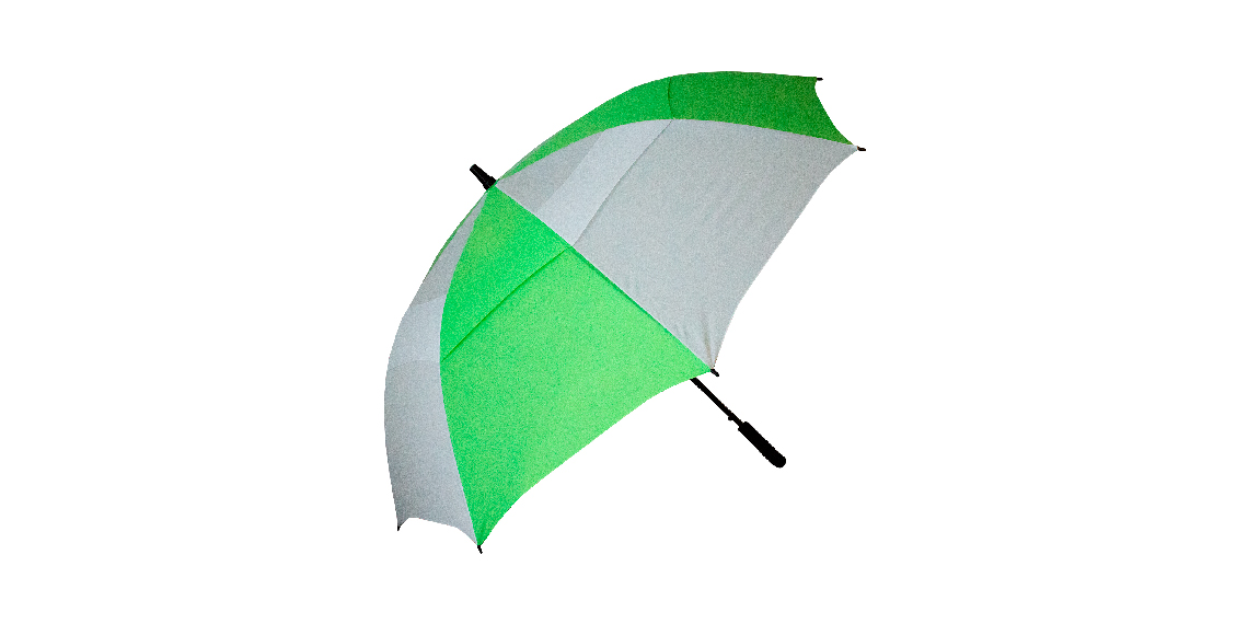 green and white umbrella