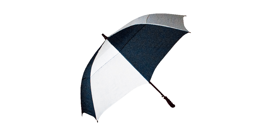 navy and white umbrella